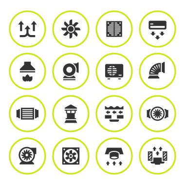 Havalandırma ve klima Icons set