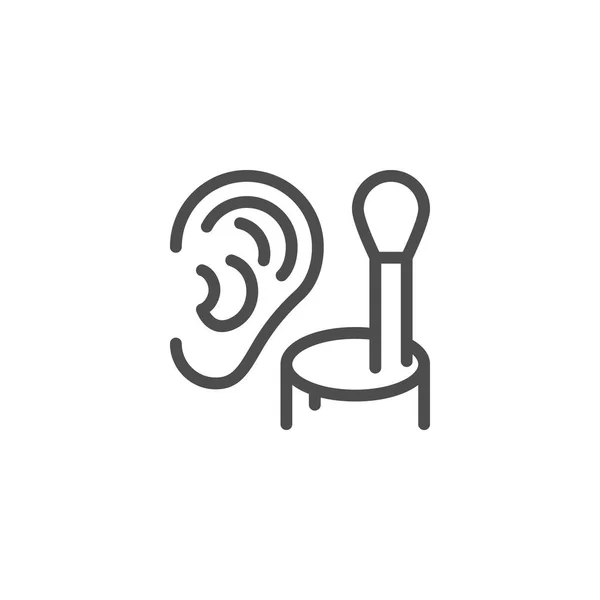 Βαμβάκι αυτιών ραβδί γραμμή εικονίδιο — Διανυσματικό Αρχείο