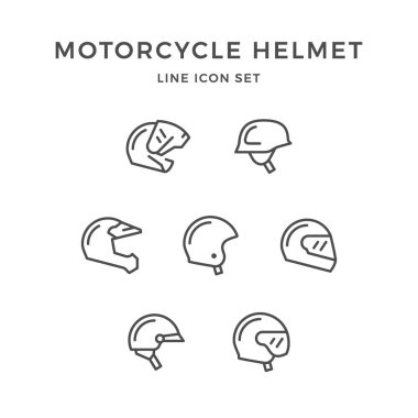 Motosiklet kask satır Icons set