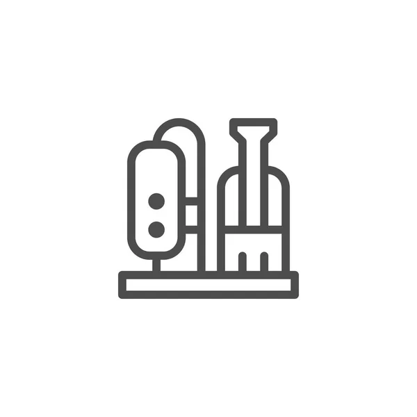 Icono de línea de planta de refinería — Archivo Imágenes Vectoriales