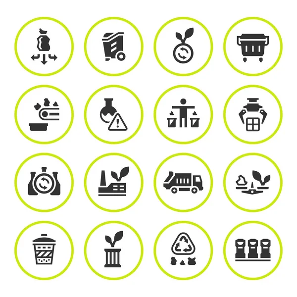 Set round icons of recycling — Stock Vector