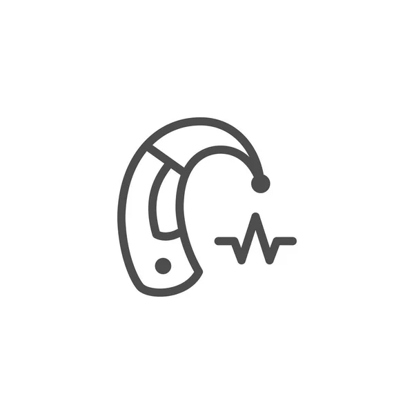 Значок линии слухового аппарата — стоковый вектор