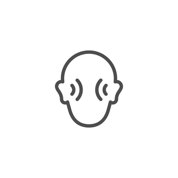 Εικονίδιο γραμμή ανθρώπινης ακοής — Διανυσματικό Αρχείο