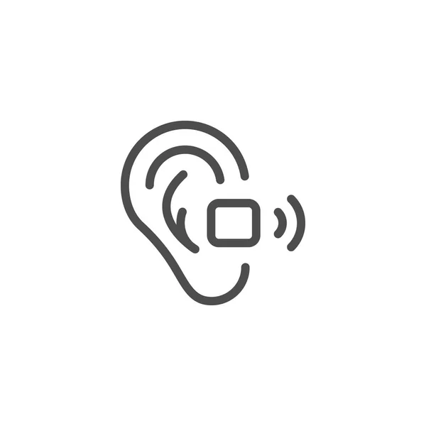 Hallókészülék-vonal ikonja — Stock Vector