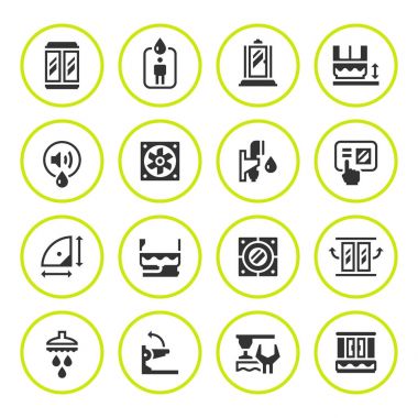 Duş kabini yuvarlak Icons set