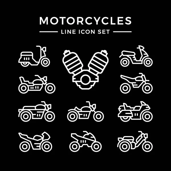 Motosikletler satır Icons set