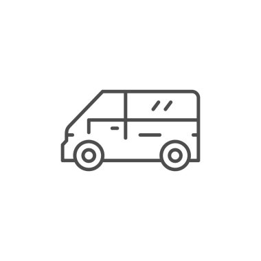 Mini bus çizgisi simgesi