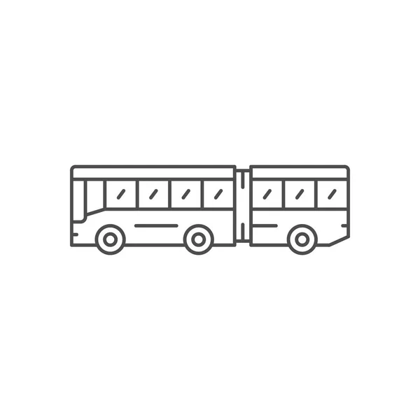 Icono de línea de autobús articulado — Vector de stock