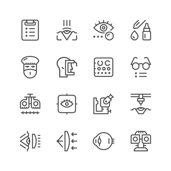 Définir les icônes de l'ophtalmologie — Image vectorielle