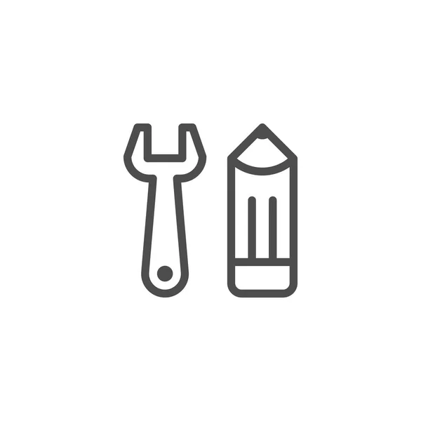 Icono de línea de dibujo técnico — Vector de stock