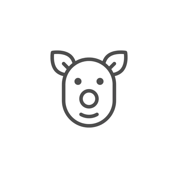 Icono de línea de cerdo — Vector de stock