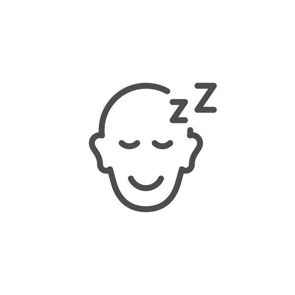 Sleeping person line icon — Stock Vector