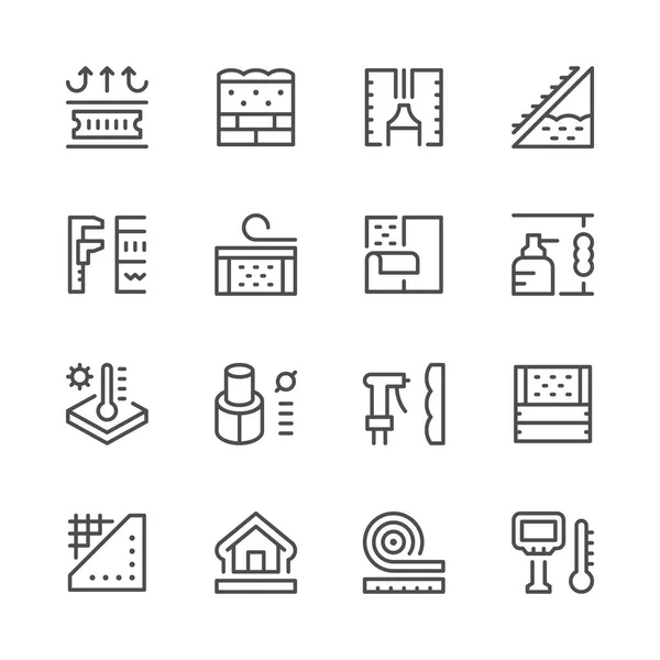 Set line icons of insulation — Stock Vector