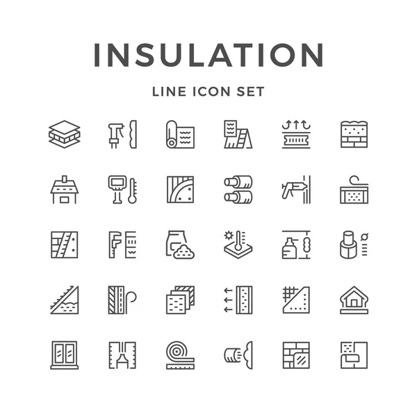 Set line icons of insulation — Stock Vector