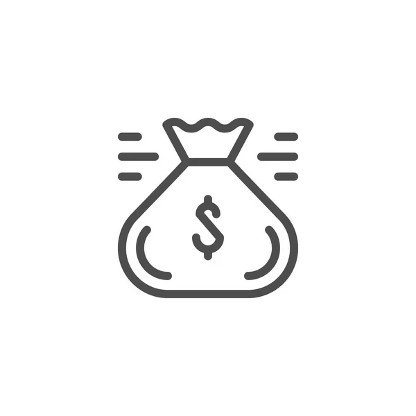 Pochette argent ligne icône — Image vectorielle