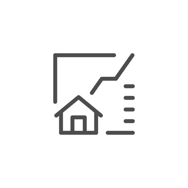 Ícone de linha gráfico imobiliário —  Vetores de Stock