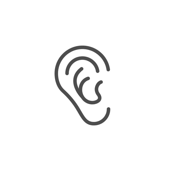 귀 라인 아이콘 — 스톡 벡터