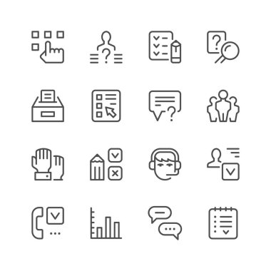 Anketin satır Icons set