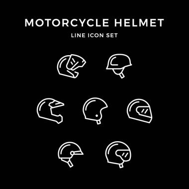 Motosiklet kask satır Icons set
