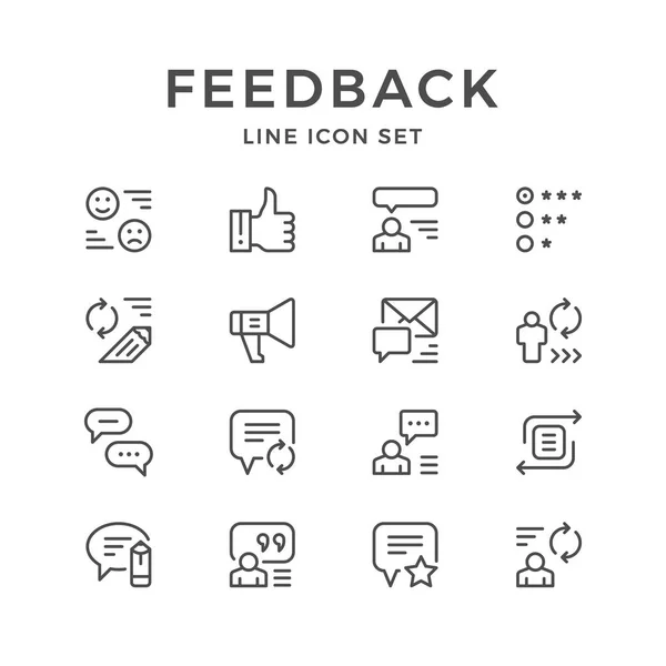 Definir ícones de linha de feedback — Vetor de Stock