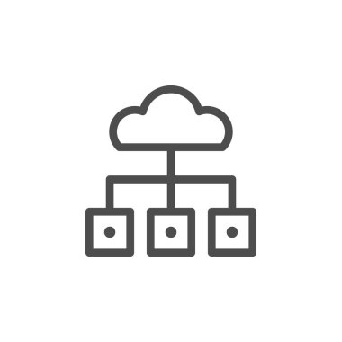 Bulut depolama çizgisi simgesi