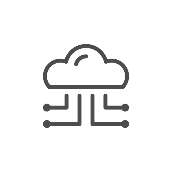 Значок линии хранения облаков — стоковый вектор