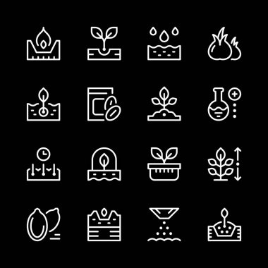 Tohum ve fide satır Icons set