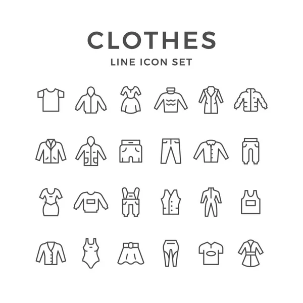 Set lijn iconen van kleding — Stockvector