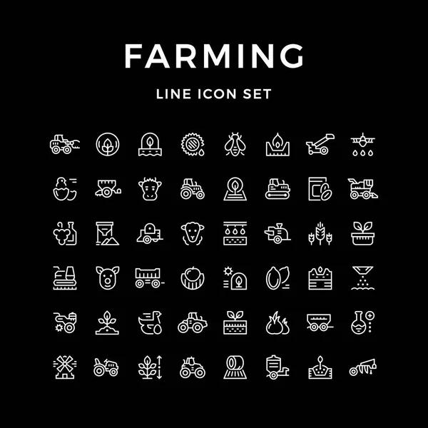 设置行图标的农业和农业 — 图库矢量图片