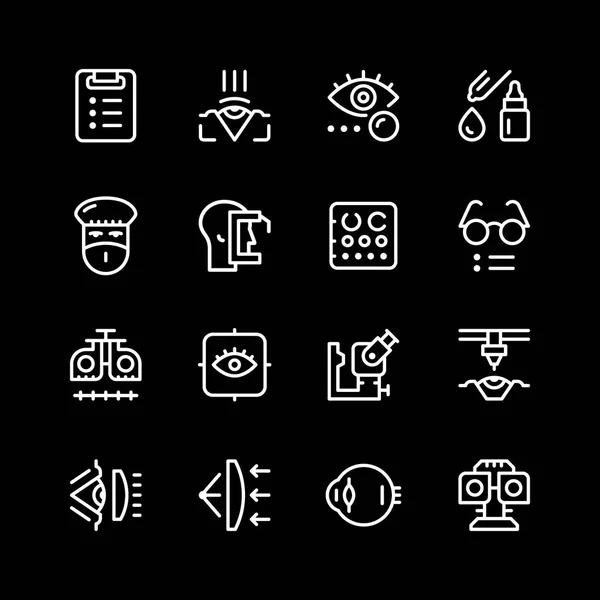 Set line icons of ophthalmology — Stock Vector