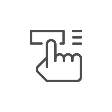 Düğmeyi iterek satırı simgesi