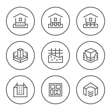 Ev Vakfı'nın yuvarlak çizgi Icons set