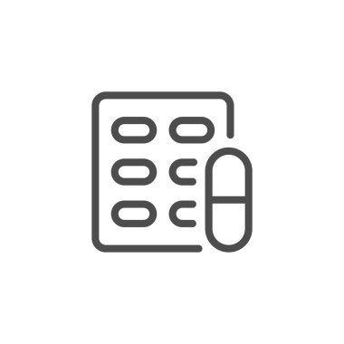 Pill blister çizgi simgesi