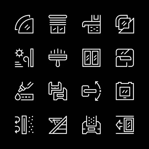 Set line icons of window — Stock Vector