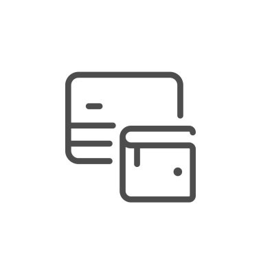 Kredi kartı cüzdan satırı simgesi