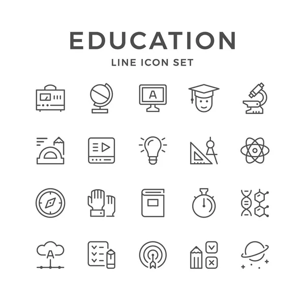 Définir les icônes de l'éducation — Image vectorielle