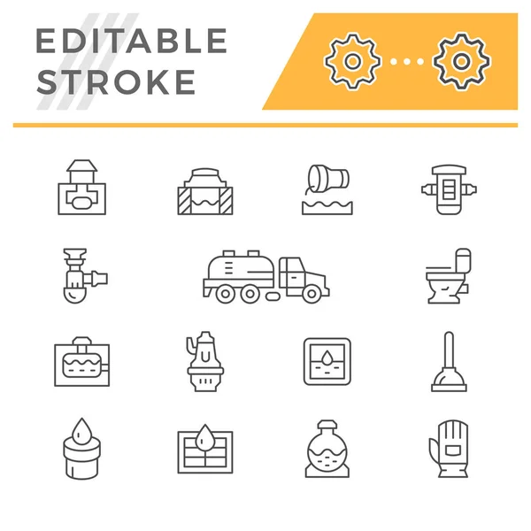 Ingestelde lijn pictogrammen van riolering — Stockvector