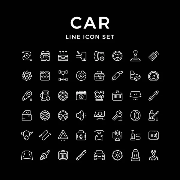 Ensemble d'icônes de ligne liées à la voiture — Image vectorielle
