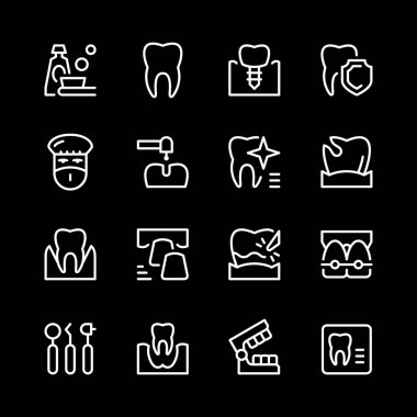 Diş ilgili satırı simgeler kümesi