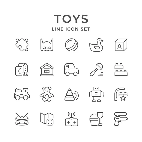 Set line icons of toys — Stock Vector