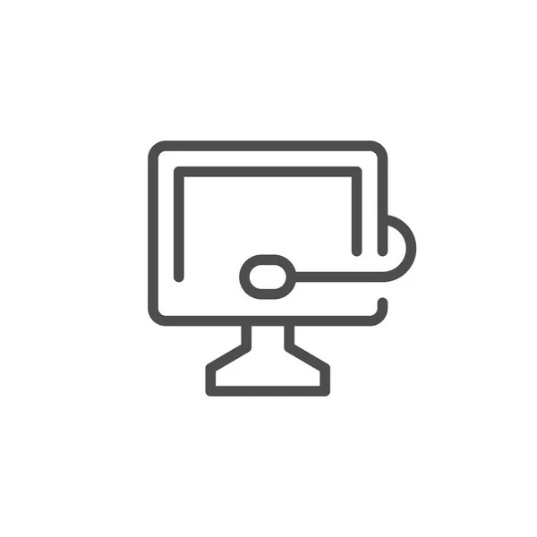 Icono de línea de soporte online — Vector de stock