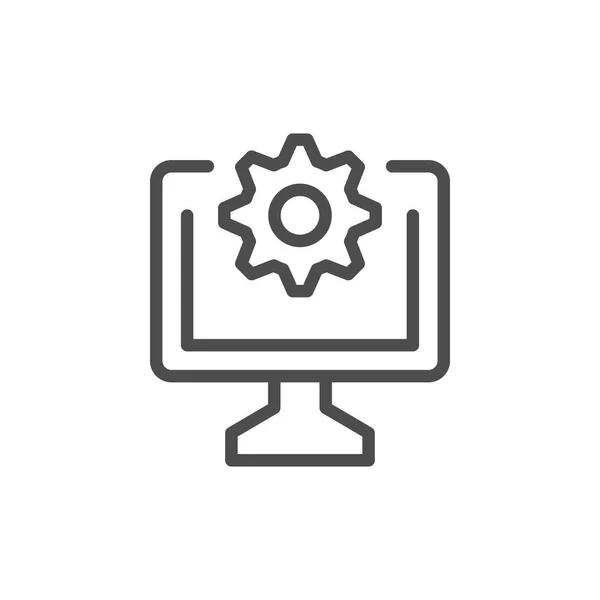 Computer settings line icon — Stock Vector