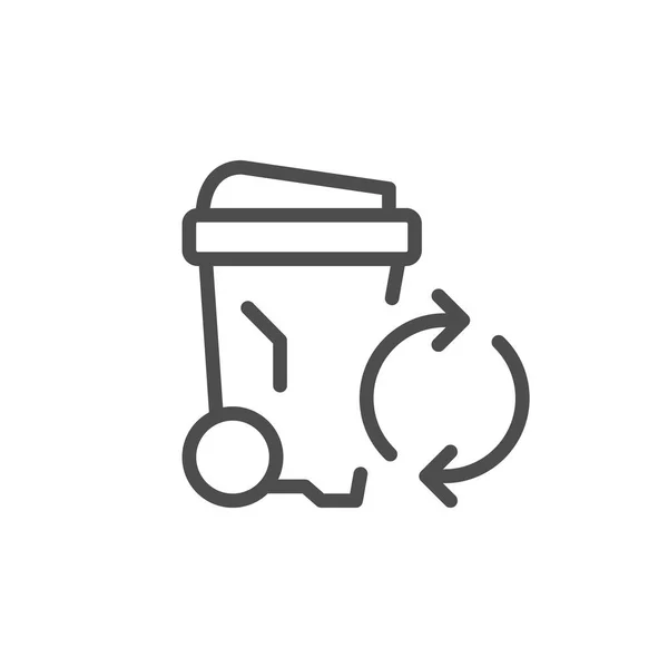 Icono de línea de reciclaje de basura — Vector de stock