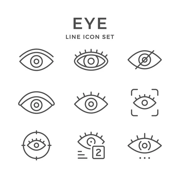 Establecer iconos de línea de ojo — Vector de stock
