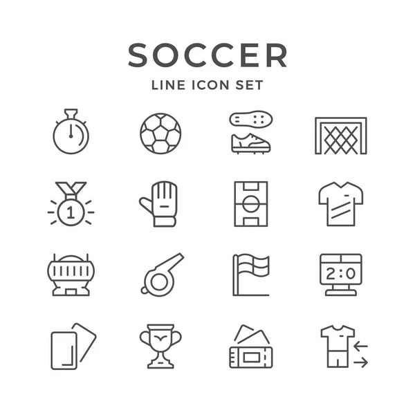 Set lijn iconen van voetbal — Stockvector