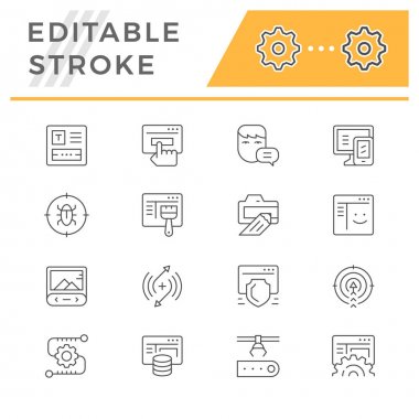 Web geliştirme hattı Icons set