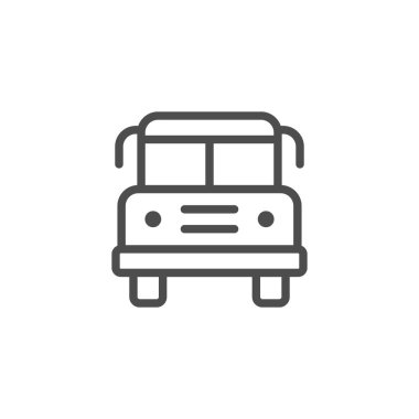 Okul servisi çizgisi simgesi