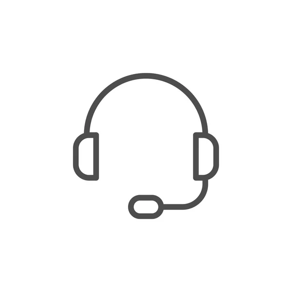 Headset ícone de linha — Vetor de Stock