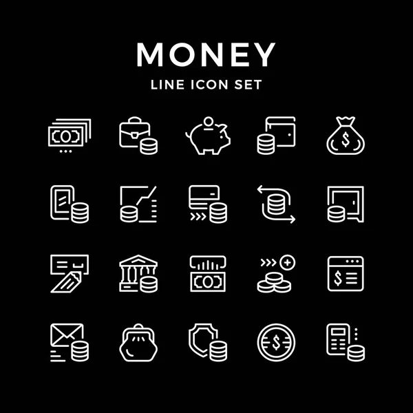 Set line icons of money — Stock Vector