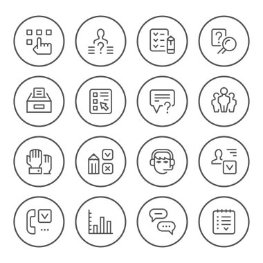 Anketin yuvarlak çizgi Icons set